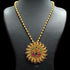 925 Gold Plated Silver Necklace, Ball necklace with kundan peacock pendant